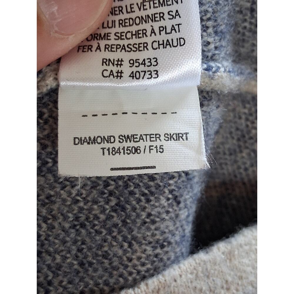 Toad & Co Boiled Wool Diamond Sweater Mini Skirt Size Small Gray & Navy - Picture 5 of 5